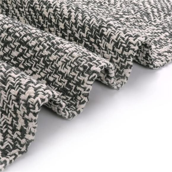 Washable Bathroom Rug, 2' x 3' Woven Entryway Rug Grey Reversible Front Door Mat - Picture 6 of 7